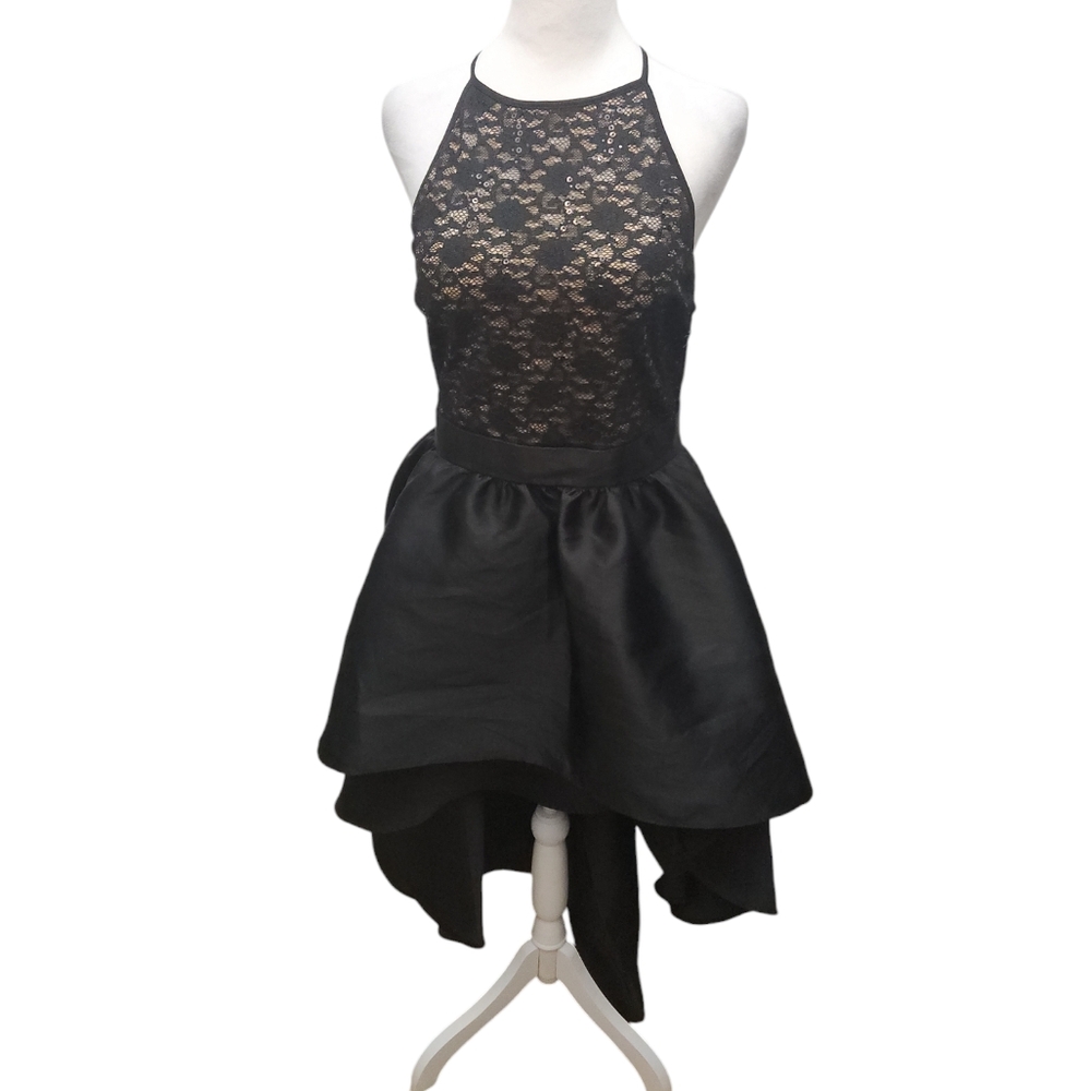 Emerald Sundae Formal High‎ Low Black Dress Junior Size 11